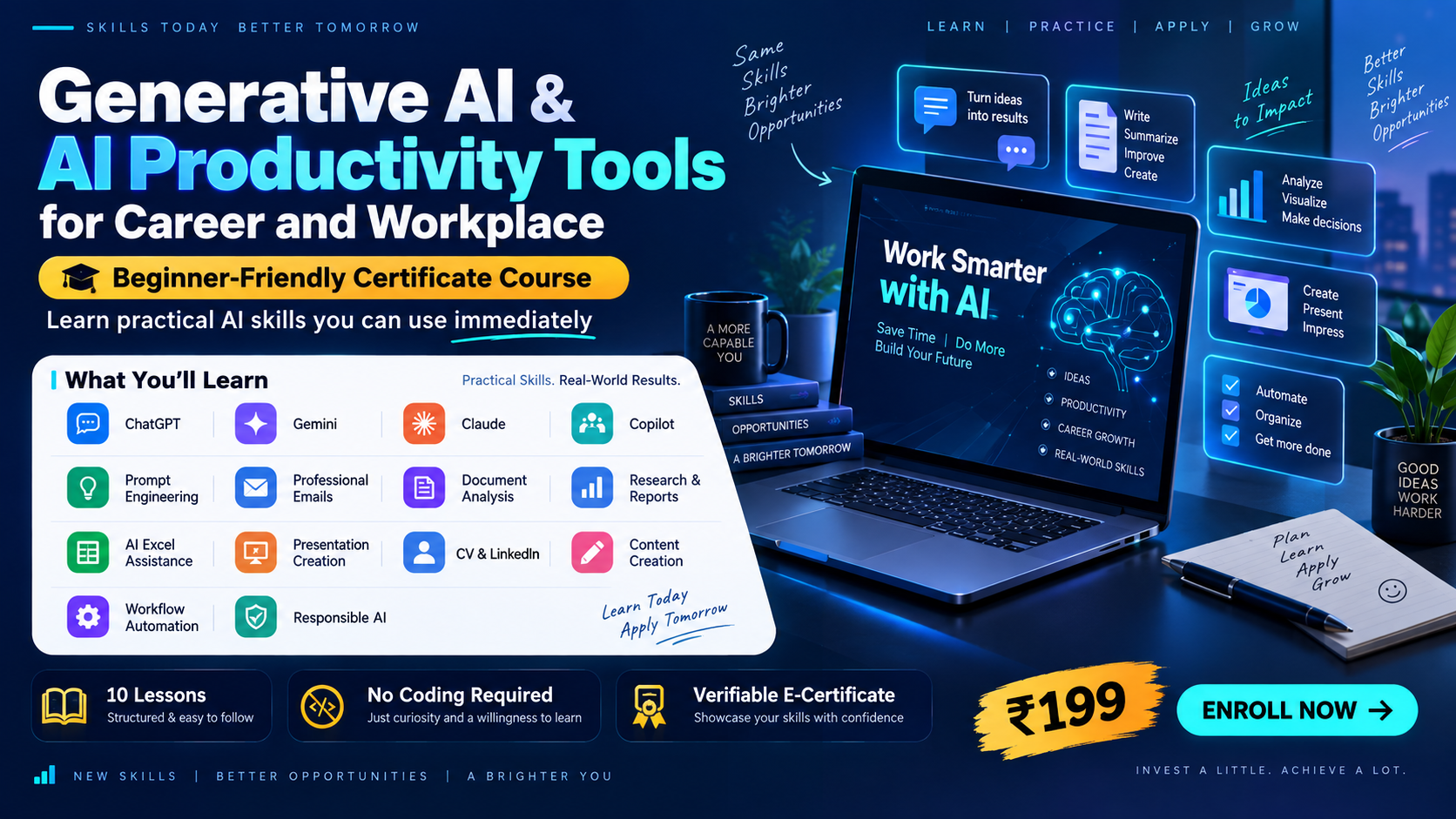 Generative AI & AI Productivity Tools for Career and Workplace